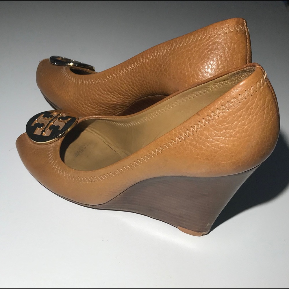 Tory Burch Julianne PeepToe Wedge GREAT CONDITION